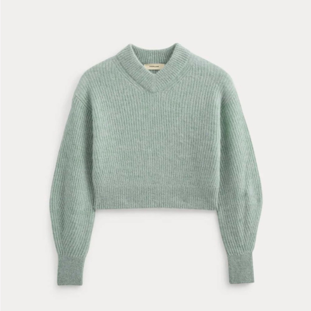 NWT Everlane CROPPED COCOON SWEATER IN ALPACA Women Size XS, HEATHER GRAY MIST